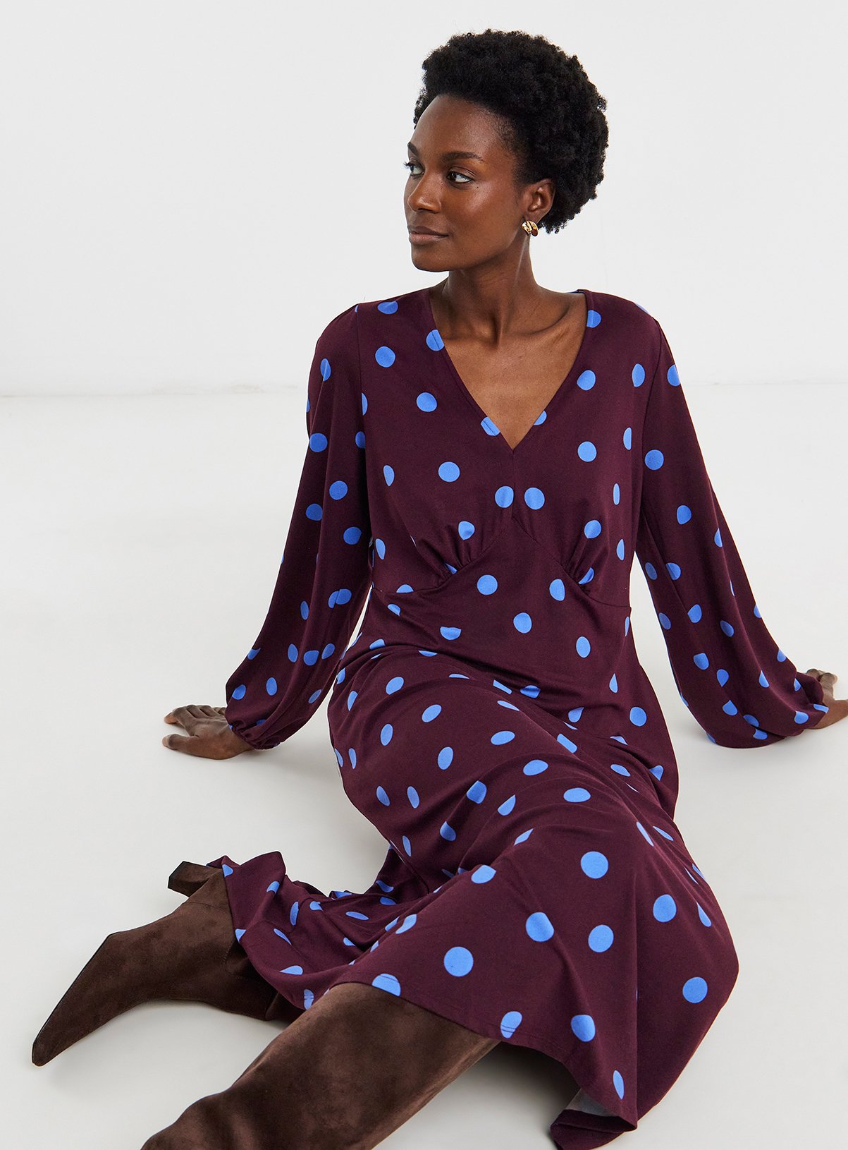 JD WILLIAMS Soft Touch Long Sleeve Tea Dress 10 - Image 3 thumbnail
